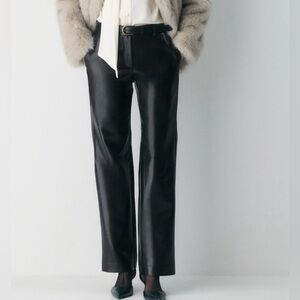 Wilfred (Aritzia) Faux Leather Pants – Black | Size 10/Large